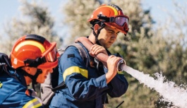 Mora yarımadasının güneyinde yangın